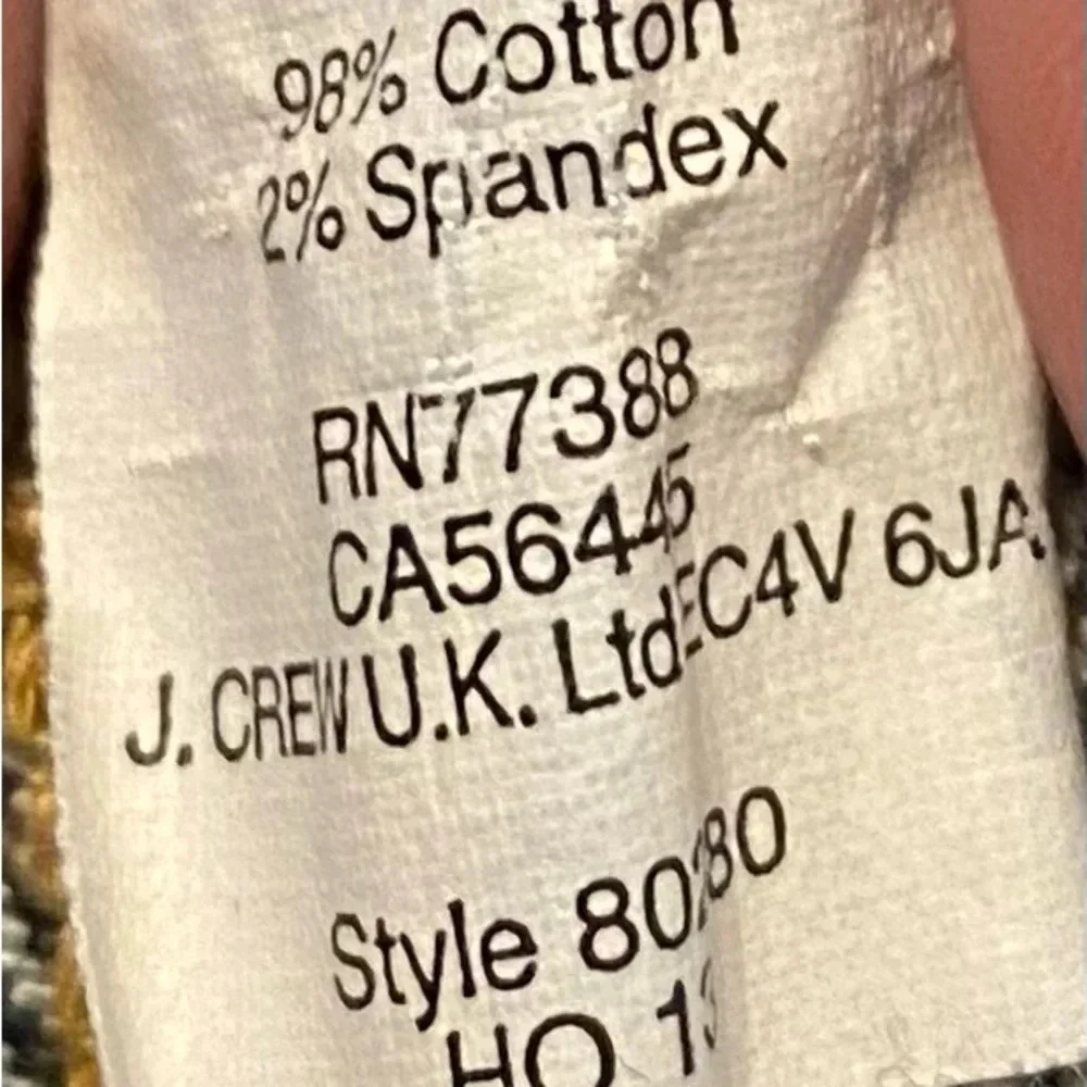 J. Crew Women's Jeans Size 29S Stretch Matchstick Mid Rise Cotton Spande…